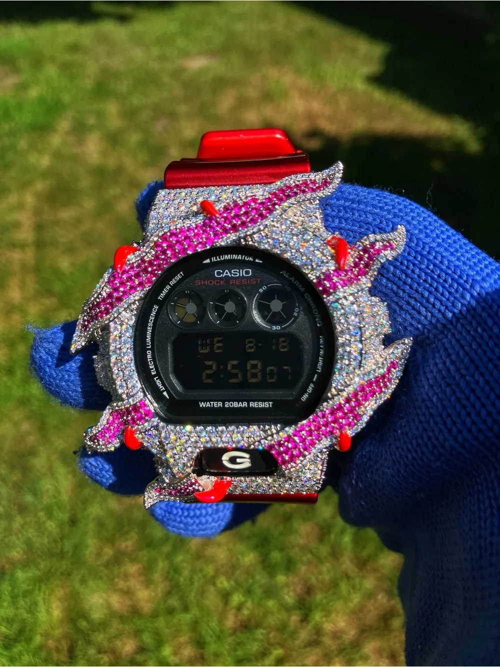 BUSSDOWN Moissanite Custom G Shock Red Dw6900 Colorway